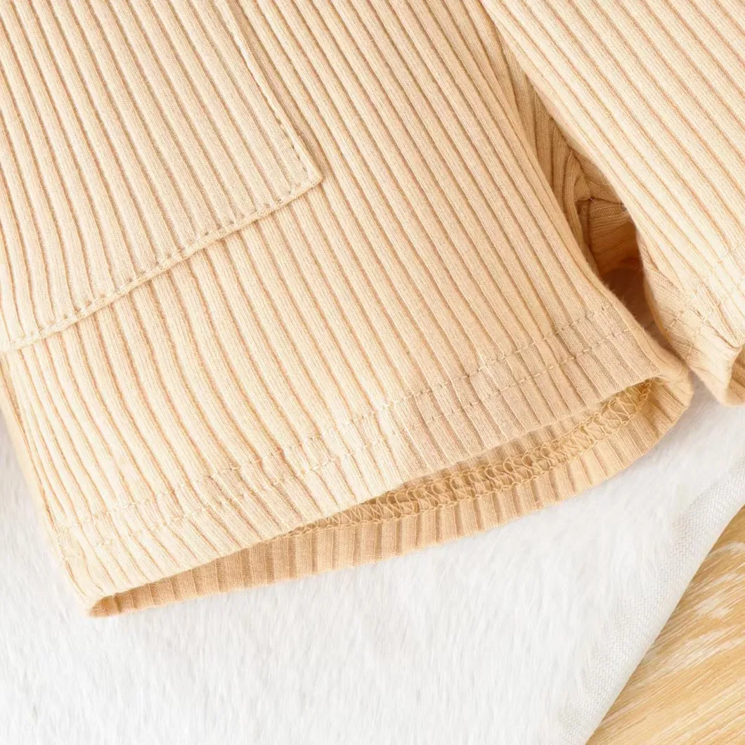 Mono de verano casual para niñas, tirantes de ribete, ropa para bebés, tejido de punto