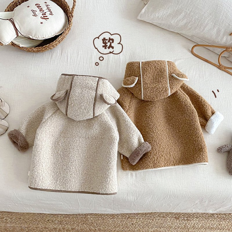 Abrigo de invierno para niños, chaqueta de forro polar cálida, abrigo exterior para bebés, chaqueta casual para niñas