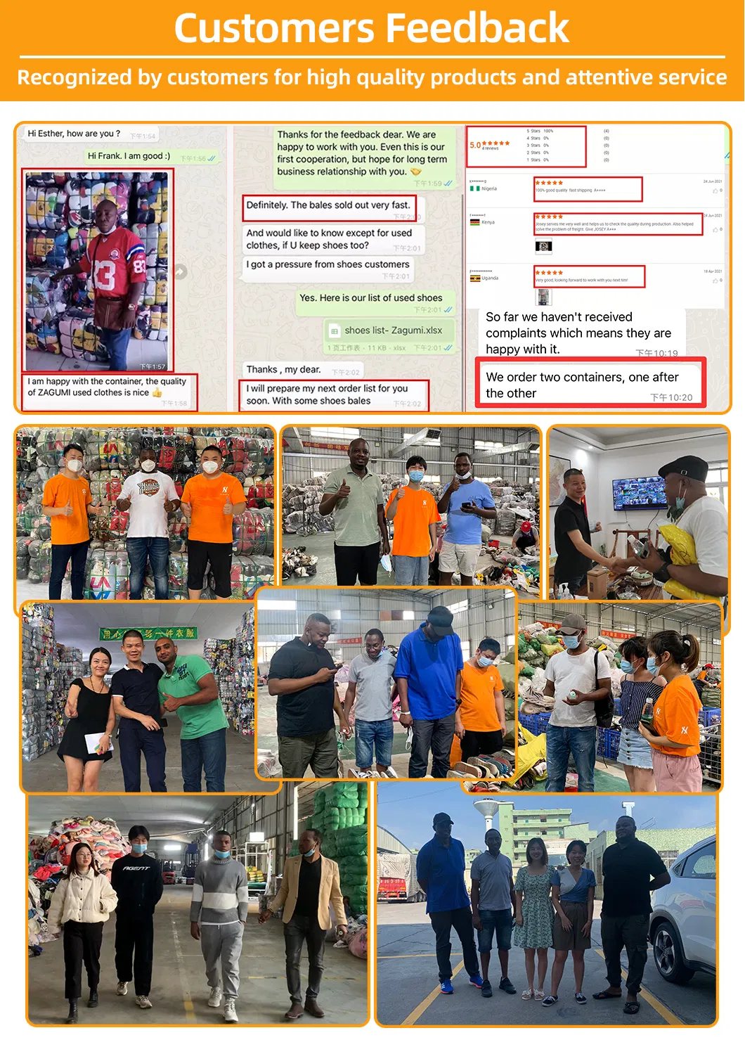 Testimonios y satisfacción de clientes globales