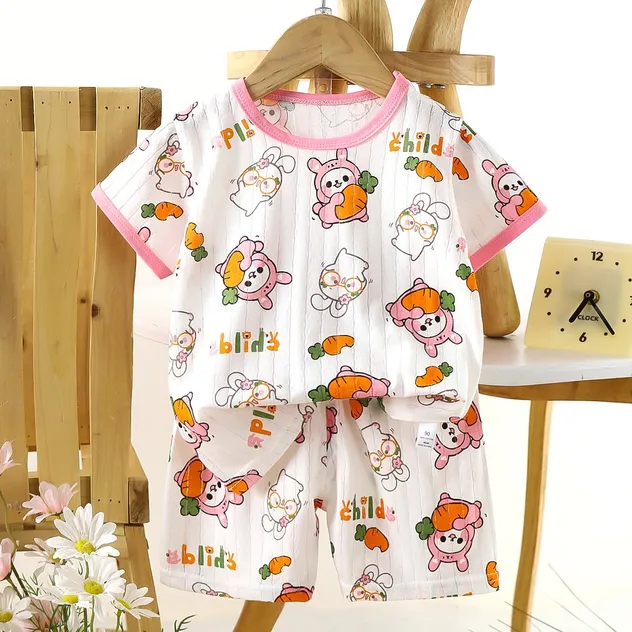 Conjunto de verano delgado para bebés, dividido, ropa para niños y niñas