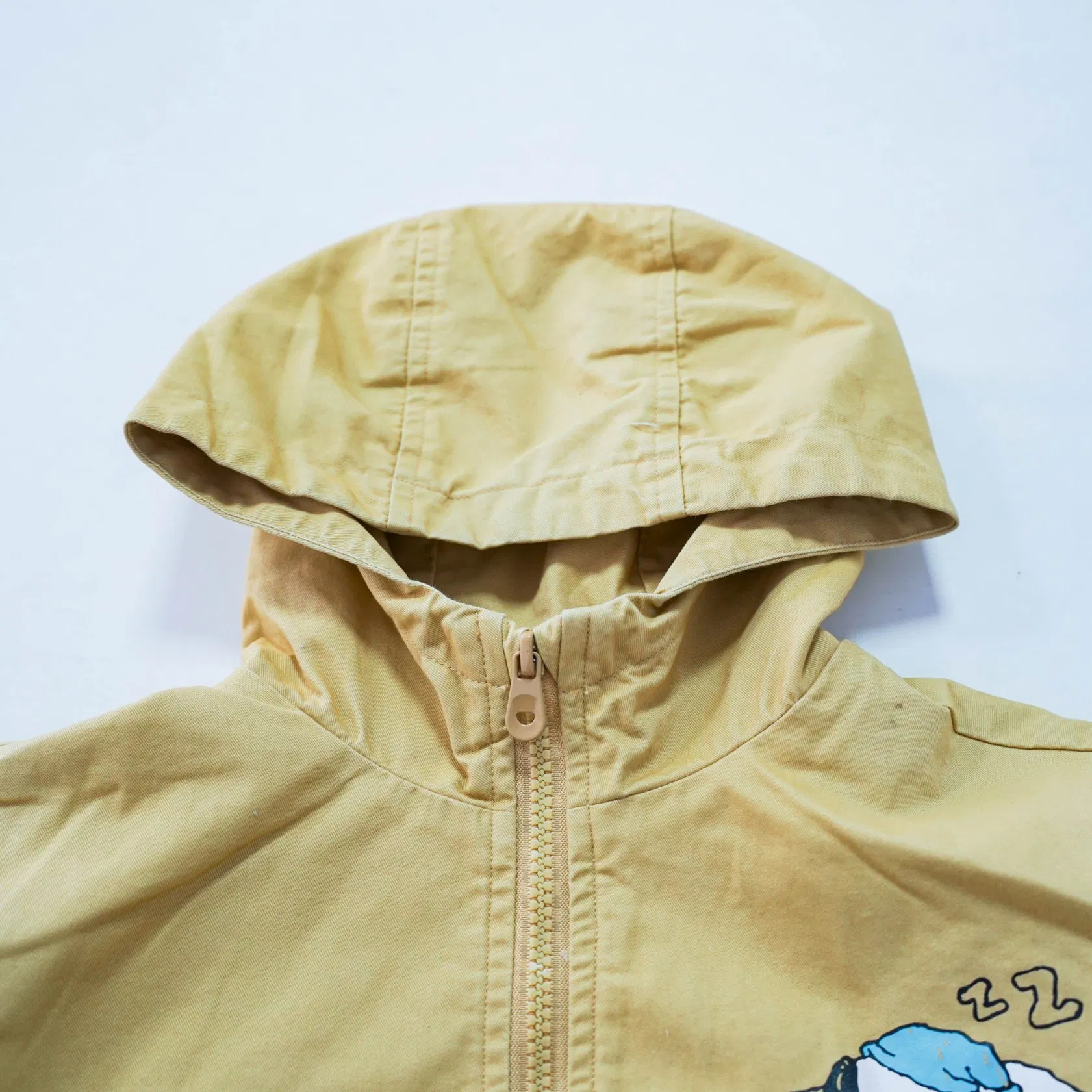 Abrigo con capucha y cremallera para niños, ropa exterior con patrón de dibujos animados