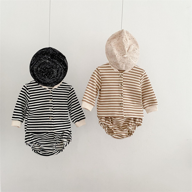Ropa para bebé recién nacido, conjunto de manga larga y pantalones cortos, atuendos para niños pequeños, boutique