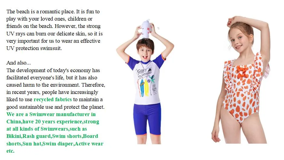Conjunto de tres piezas para niños Upf50 Traje de baño UV Ropa de playa para niños