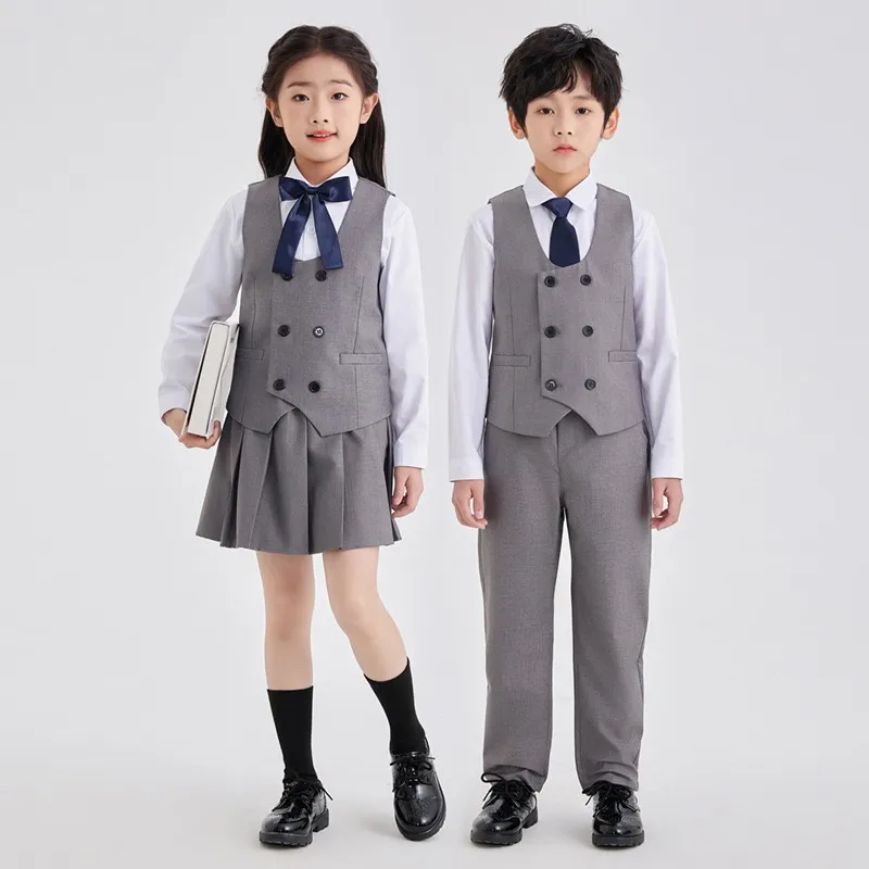 Traje formal de chaleco para niños y niñas, disfraz de actuación