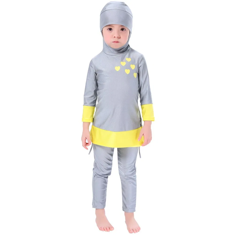 Bañadores islámicos para niñas y jóvenes con hijab de natación y turbante para niños musulmanes