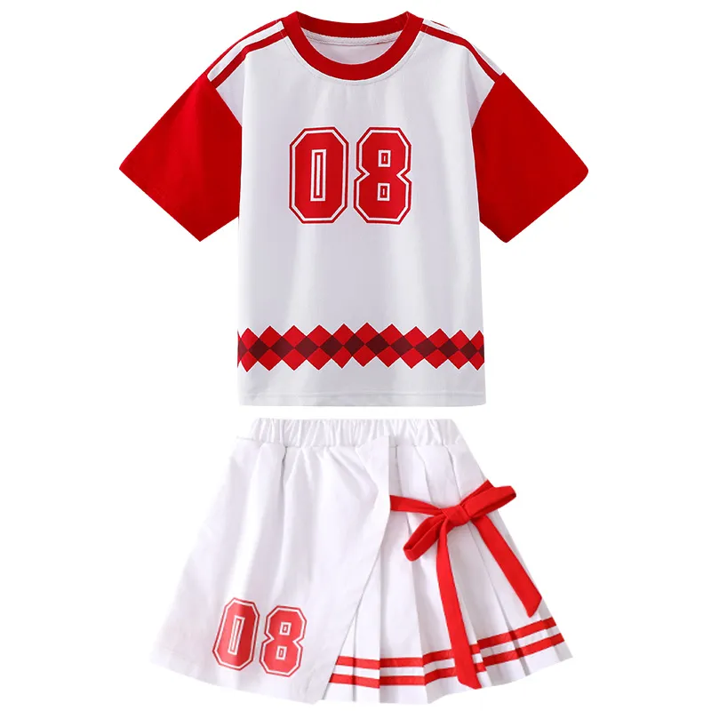 Conjunto de chándal deportivo para niños al por mayor, uniforme escolar, falda y pantalones, ropa deportiva