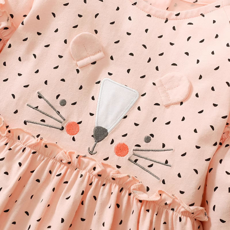 China Wholesale ropa para niños ropa de bebé 3D Gato Embroidery Girl Ropa de manga larga para niños