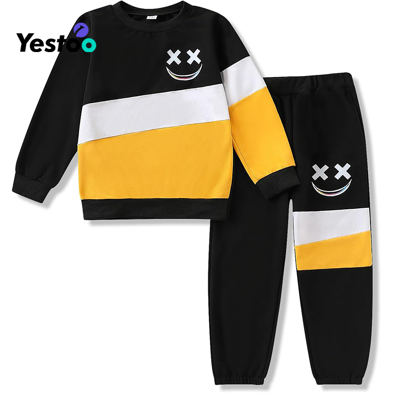 Tamaño 3-12 Años Ropa para Niños Pequeños Sudadera de Manga Larga y Pantalones 2PCS Conjuntos de Ropa Casual para Niños en Otoño