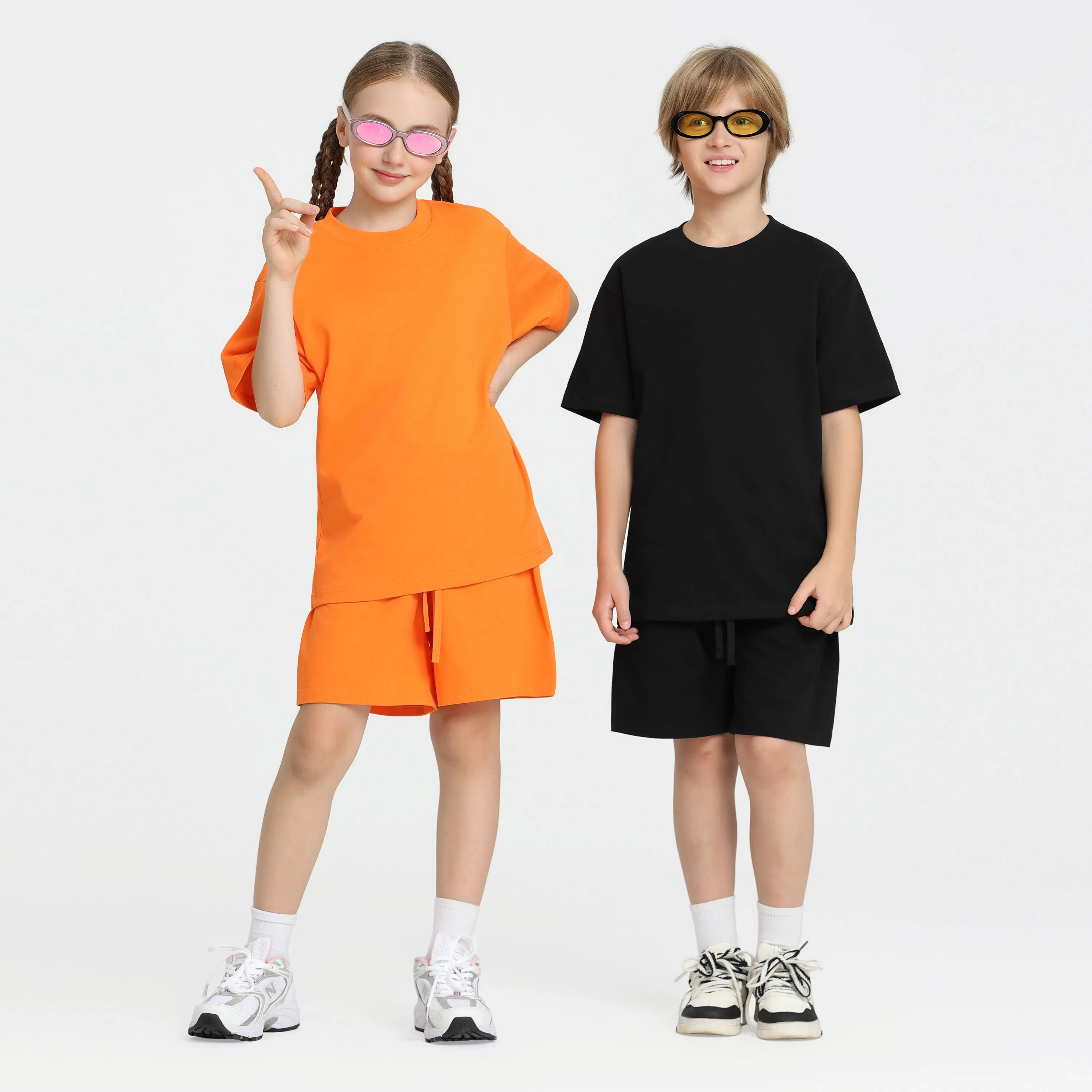 Ropa infantil de gran tamaño en color sólido impreso, 100% algodón orgánico