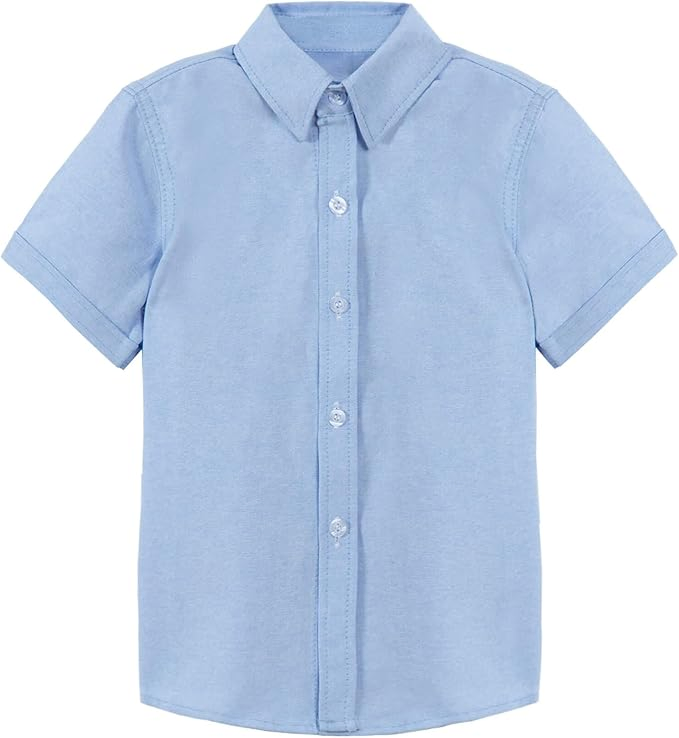Camisa de manga corta de algodón transpirable personalizada para niños, uniformes escolares infantiles
