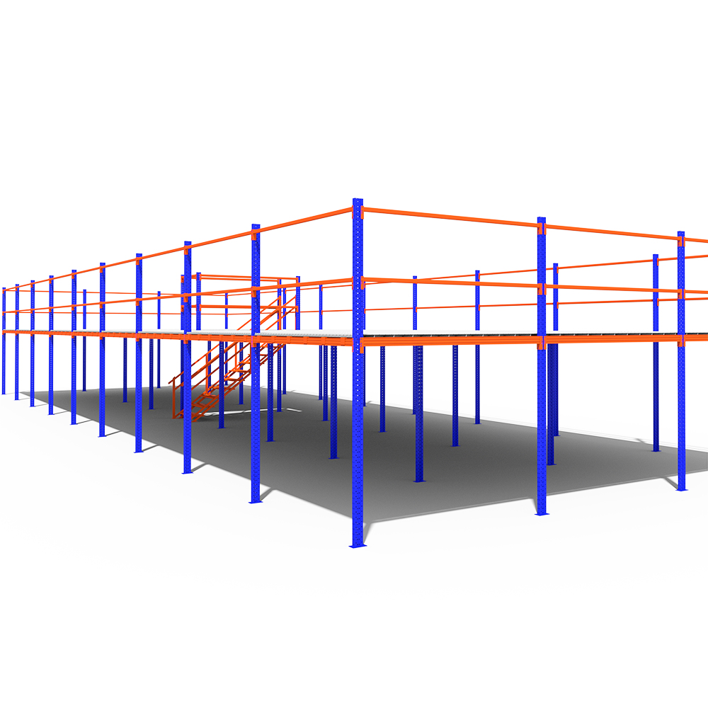 High-Capacity Warehouse Attic Corrosion Protected 800-1500kg 1m²Steel Mezzanine Floor Rack for Warehouse Overhead Storage