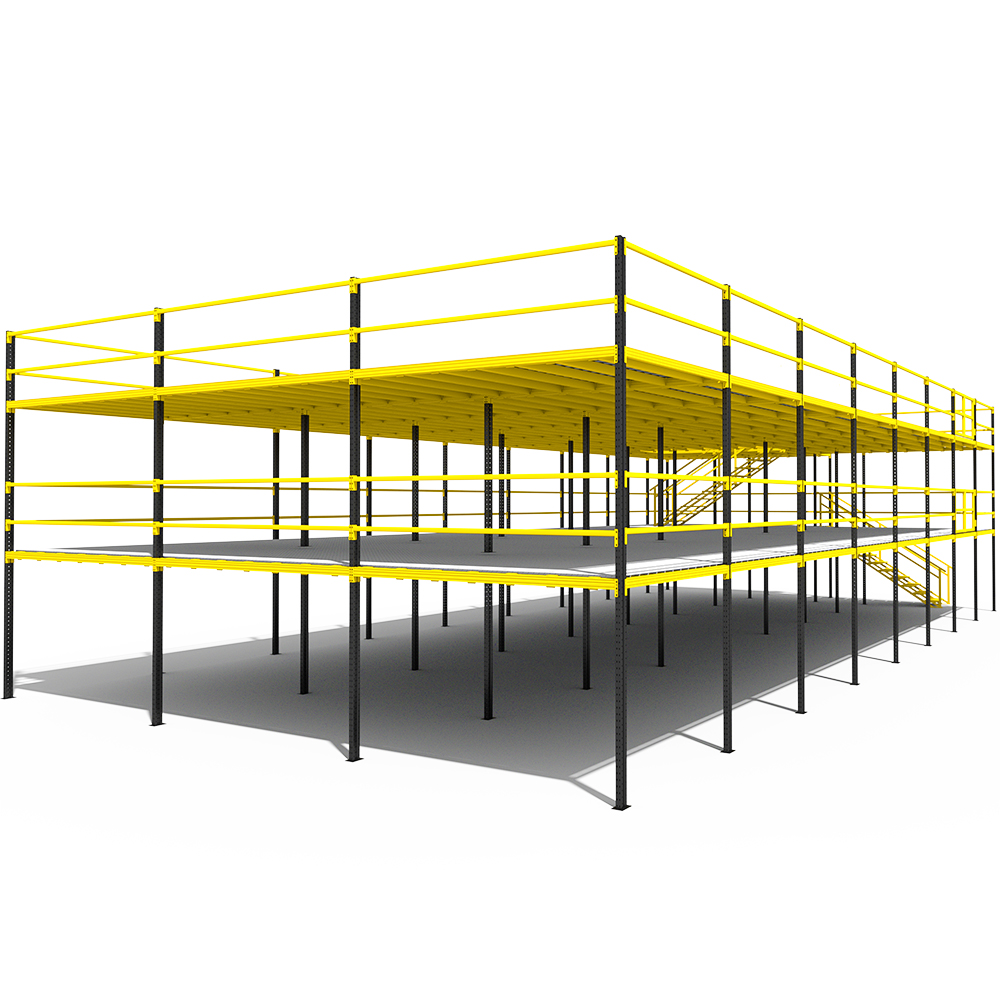 High-Capacity Warehouse Attic Corrosion Protected 800-1500kg 1m²Steel Mezzanine Floor Rack for Warehouse Overhead Storage