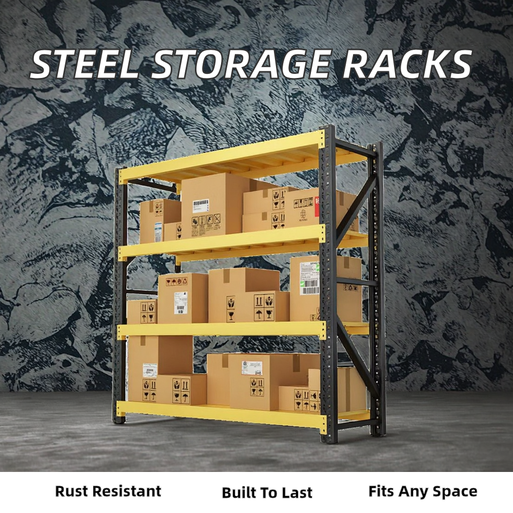 Heavy Duty Steel Storage Racks with Corrosion Protection Adjustable Metal Shelving for Garage and Warehouse Pallet Racking