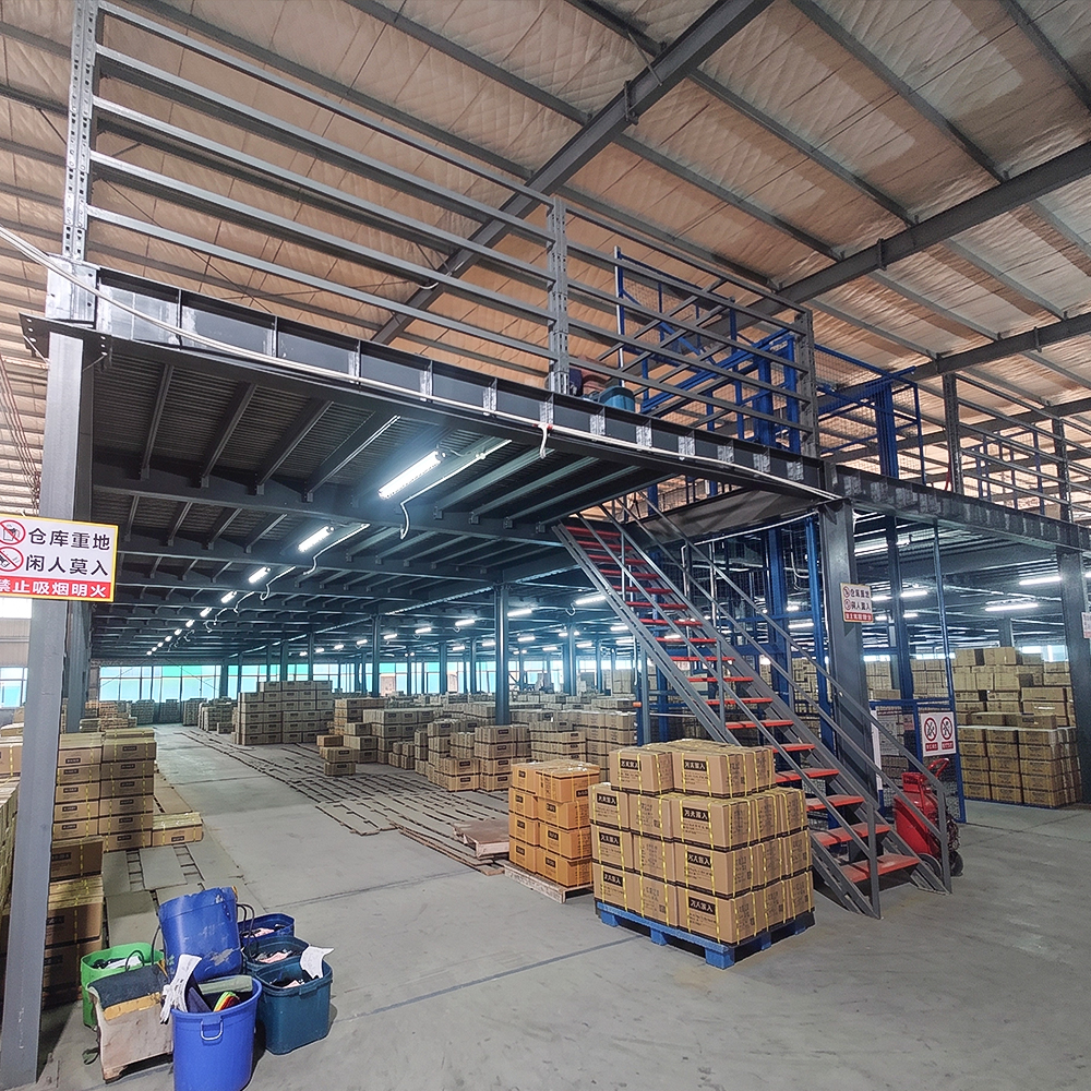 Custom Load Capacity Steel Mezzanine Storage Rack Warehouse Industrial Metal Mezzanine Platform Safety Guardrail For E-commerce