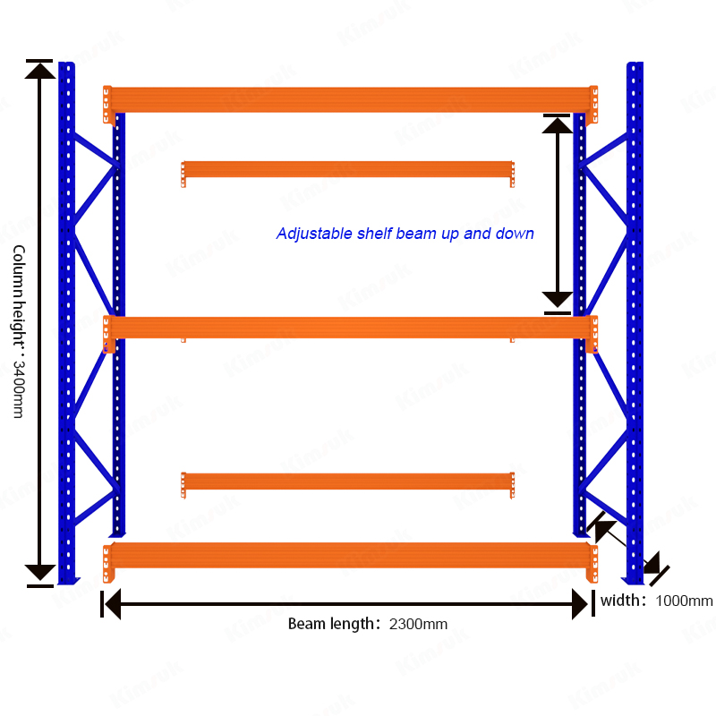 500kg-5000kg Wholesales Price Selective Racking Storage Rack System Selective Pallet Rack