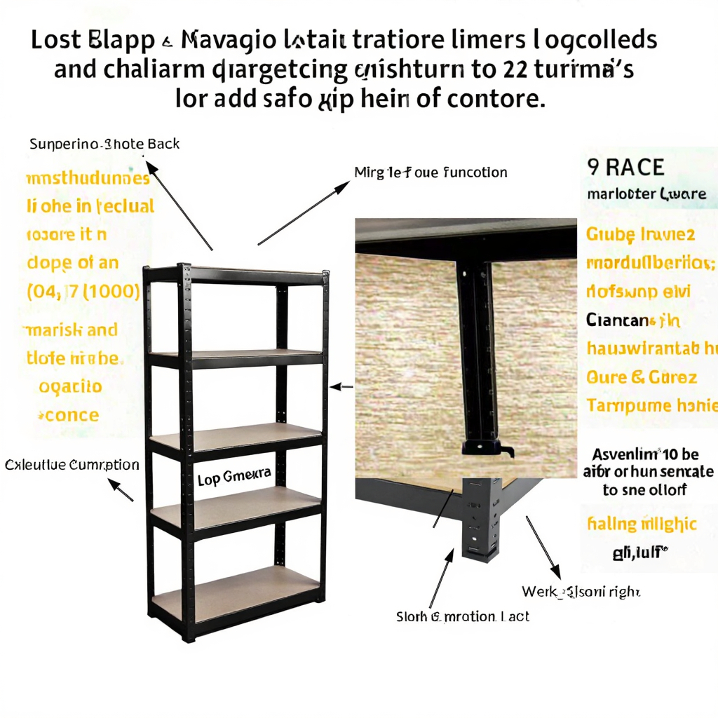 Popular 5-Tier Steel Office Furniture Storage Garage Shelving Unit with Corrosion Protection Features