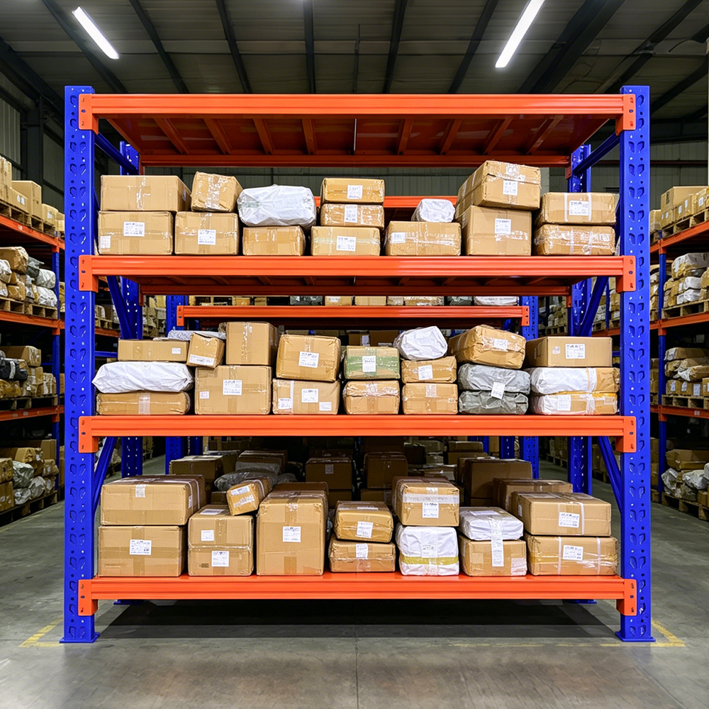 Easy Assembly Garage Metal Storage Shelf 100-500kg Loading Capacity Industrial Strength Steel Rack for Residential Garage