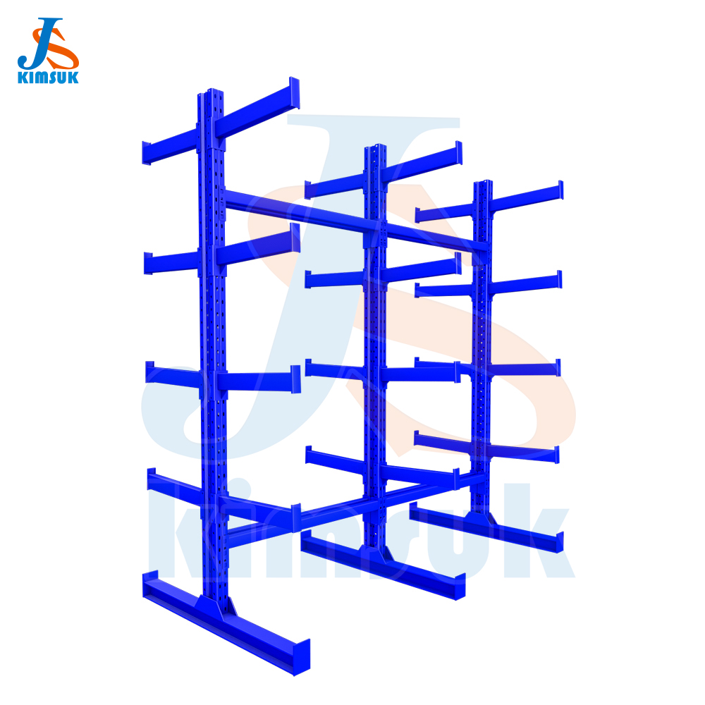 Movable Cantilever Rack Heavy Duty 4 Layers Metal Storage Shelf Rack Warehouse Roller Rack