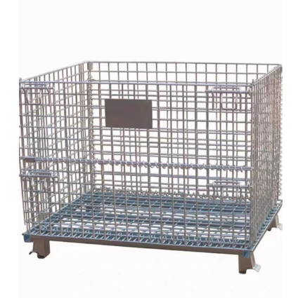 Heavy Foldable Wire Mesh Metal Pallet Folding Warehouse Lockable Steel Storage Cages Wire Mesh Pallet
