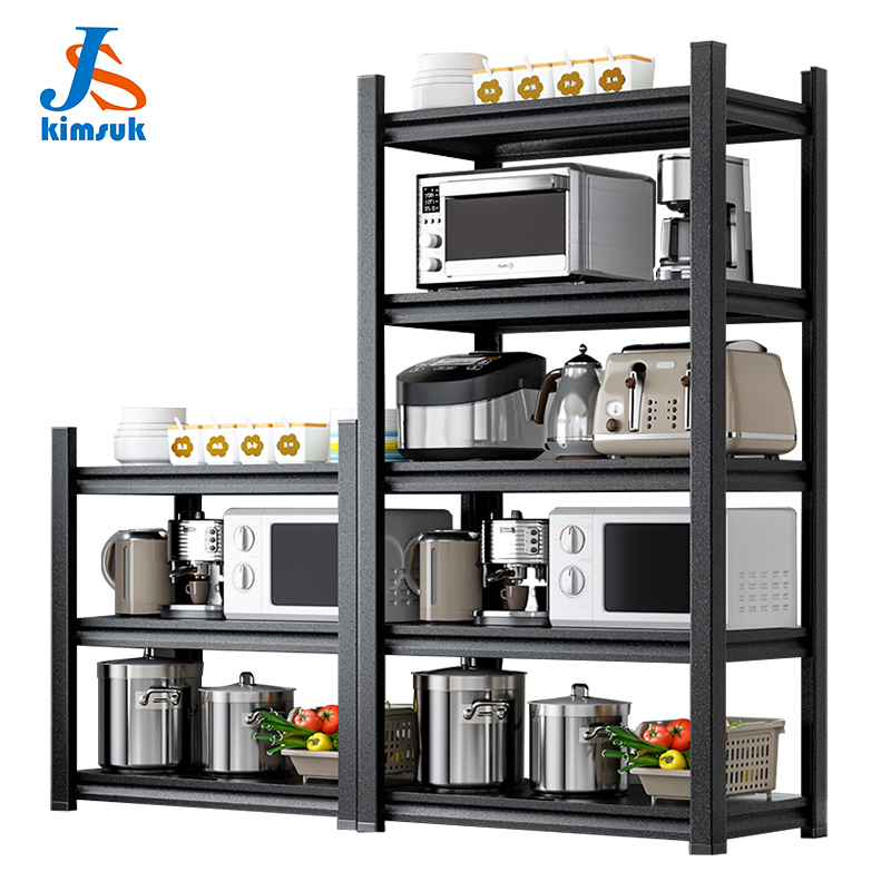 Angle Steel Black Shelf Rack Floor Warehouse Balcony Household Multi-layer Iron Shelf Supermarket Display Rack Storage Rack