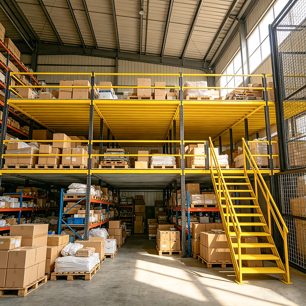 Stable Load-bearing Steel Mezzanine Rack Warehouse Loft Platform Storage Racking System