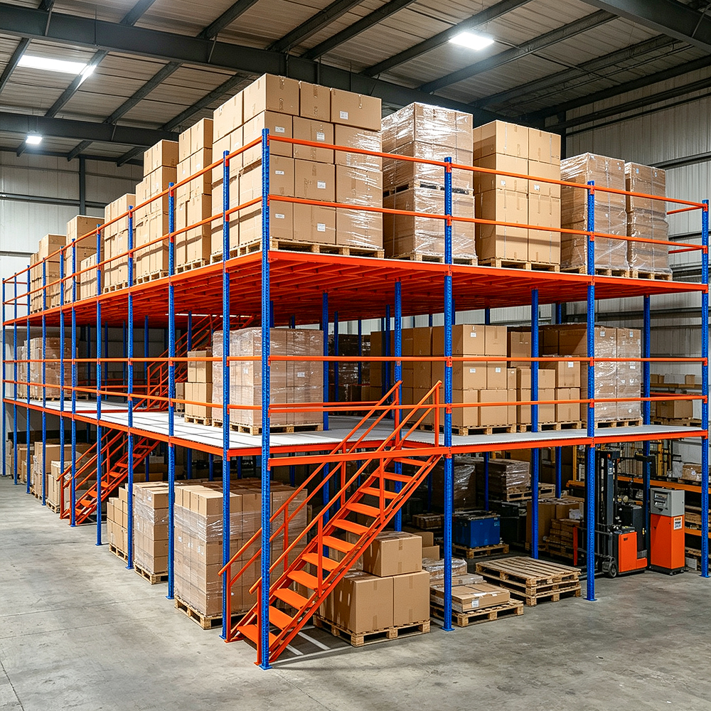 Intelligent Warehouse Supporting Mezzanine Rack Multi Level Steel Loft Storage Platform