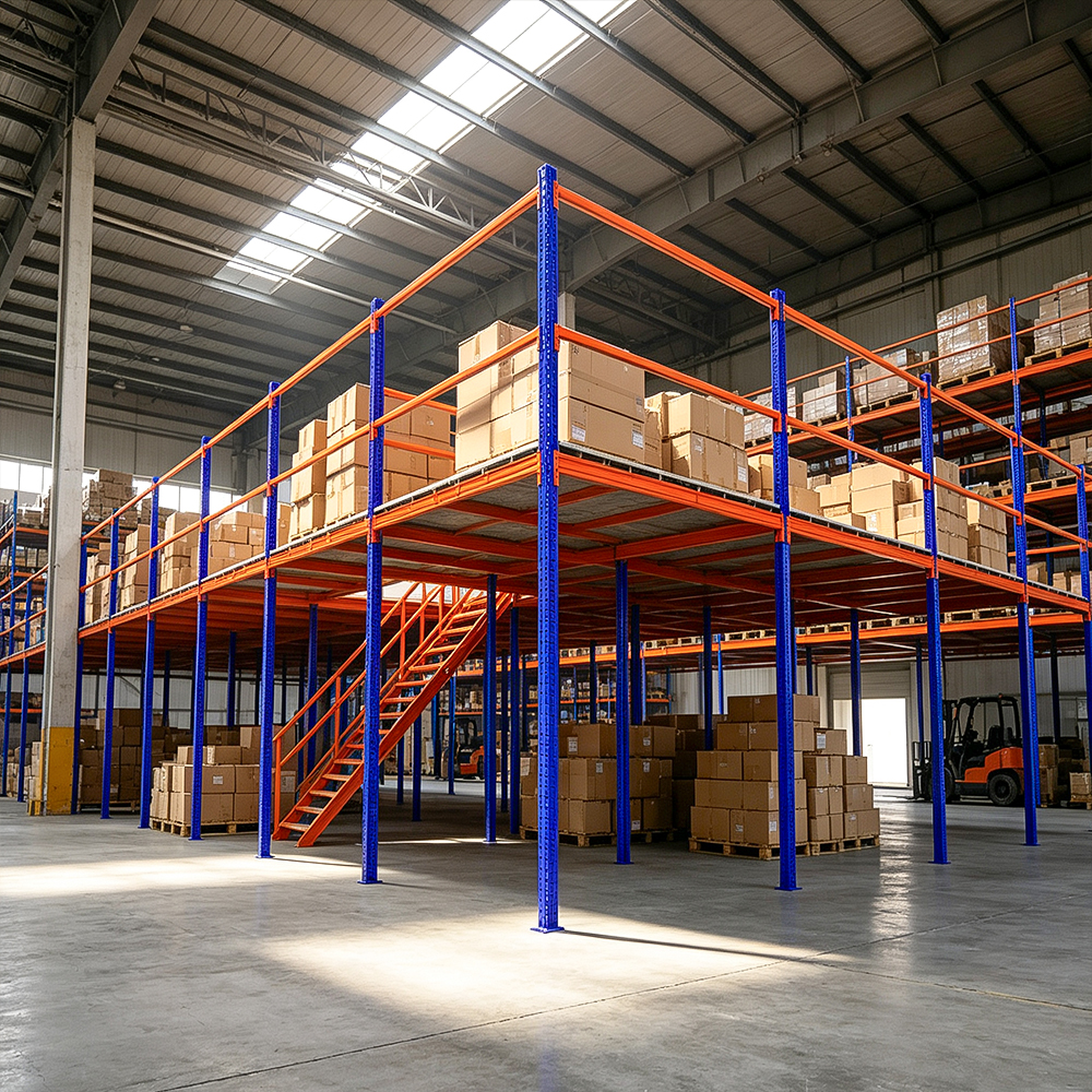Warehouse Pallet & Box Storage Mezzanine Rack Multi Floor Steel Attic Platform With Stairs