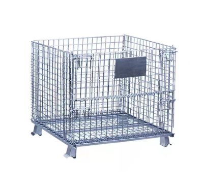 High Quality Cheap Collapsible Steel Storage Cage Warehouse Stackable Wire Mesh Pallet Container Logistics Folding Mesh Pallet