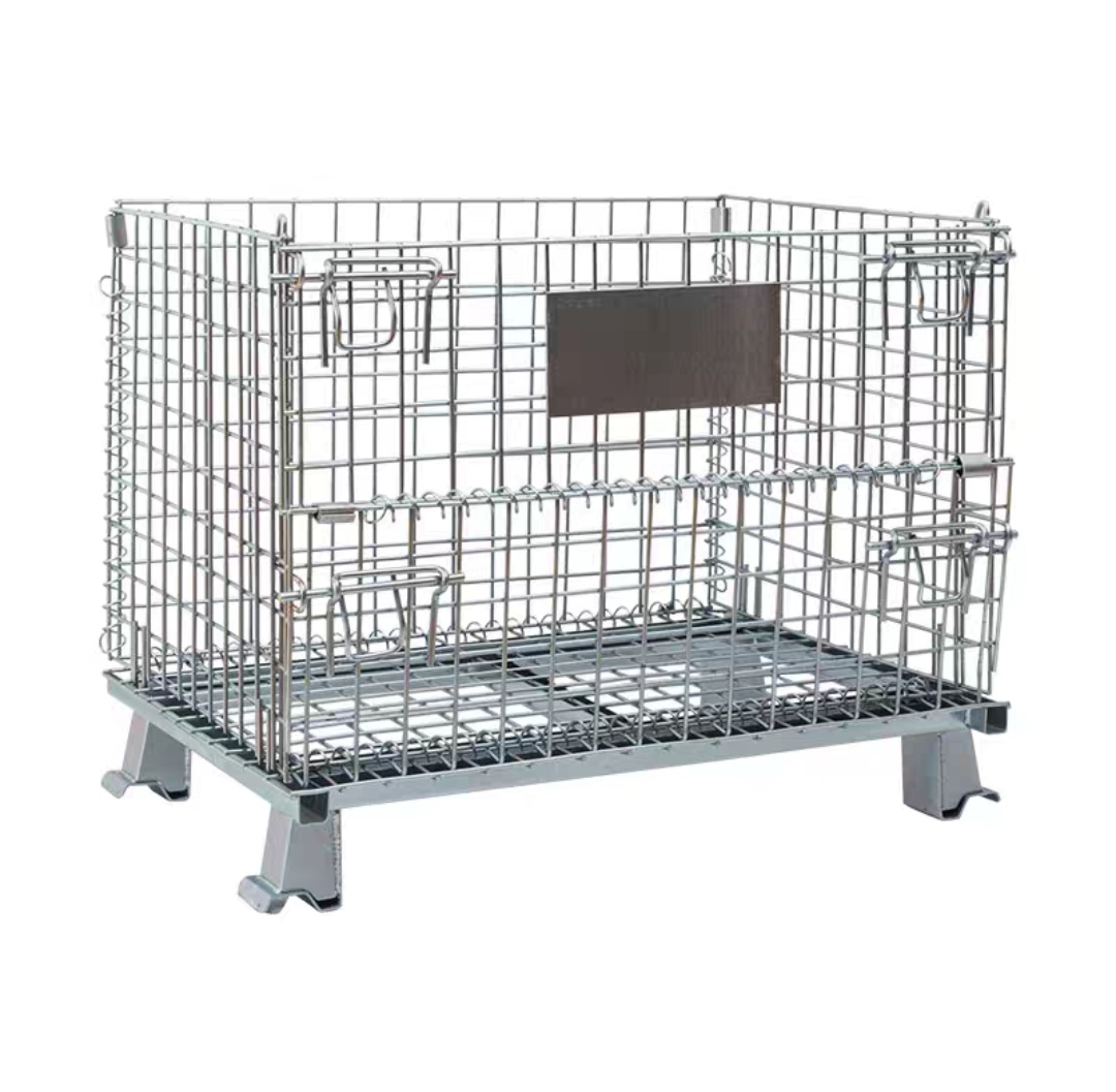 Space Saving Heavy Duty Steel Cage High Capacity Warehouse Mesh Pallet Wire Cage Metal Cage Storage for Wholesale