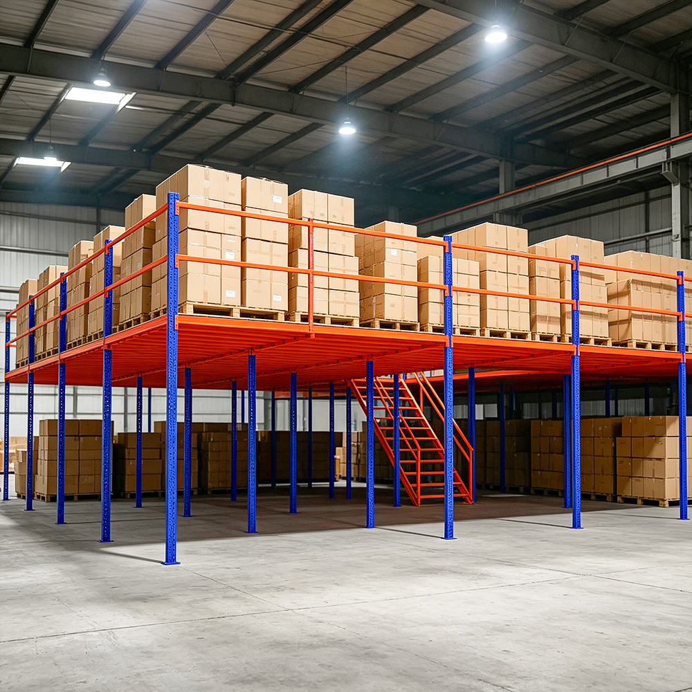 Professional Warehouse Storage Equipment Mezzanine Racking Steel Loft Attic Platform System