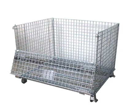 High Quality Customized Metal Folding Cages Folding Container Wire Mesh Pallet Stackable Cages Pallet for Industrial