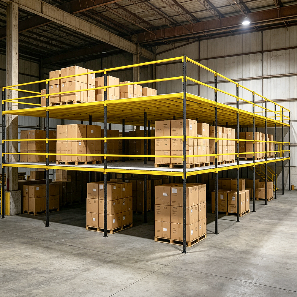 Heavy Load Industrial Mezzanine Floor Platform Warehouse Loft Rack For Palletized Cargo