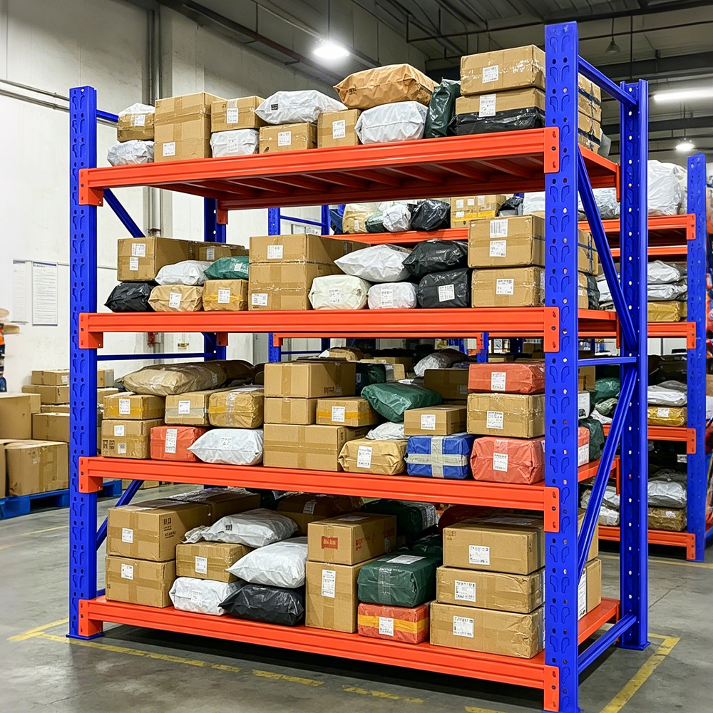 Hot Sales Light Duty Warehouse Rack Stainless Steel Storage Shelves Blue  Warehouse Racking Systems