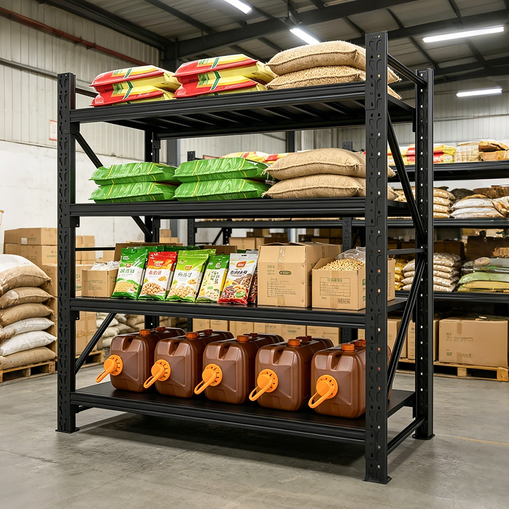 All-purpose Metal Storage Rack for Garage Kitchen and Warehouse 100-500kg Loading Capacity Adjustable Steel Shelving Unit