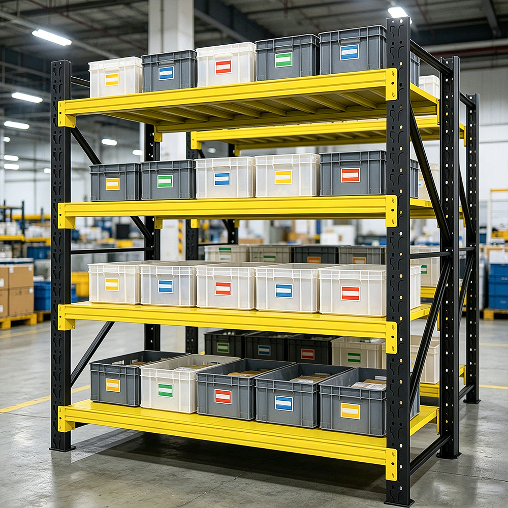 Commercial Clothing Storage Rack for E-commerce Warehouse 500kg Capacity Metal Shelving with Garment Rail for Textile Industry