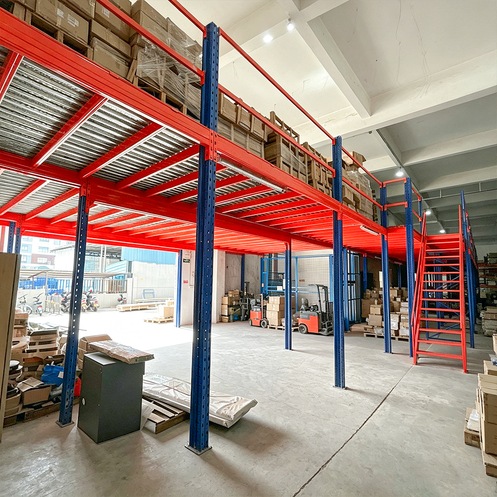 Custom Industrial Heavy Duty Mezzanine Steel Platform Warehouse Storage Mezzanine Racking System Factory Inventory Storage