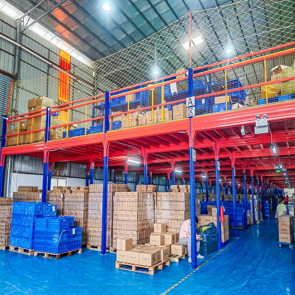 Large Span Industrial Steel Mezzanine Storage Platform Warehouse Multi-story Mezzanine Rack Factory Bulk Goods Storage