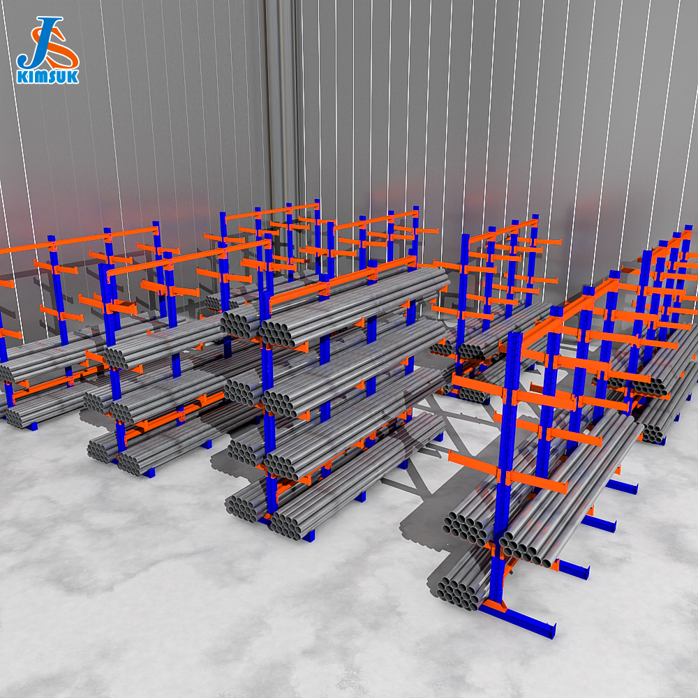 Movable Cantilever Rack Heavy Duty 5 Layers Metal Storage Shelf Rack Warehouse Roller Rack