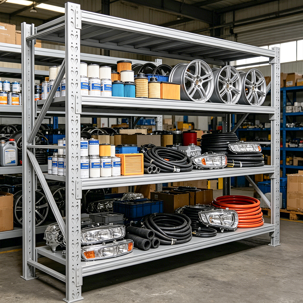 Industrial Grade Warehouse Metal Storage Rack 500kg Capacity Heavy Duty Steel Shelving Unit with Reinforced Beams for Safety
