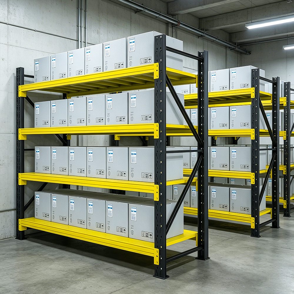 Boutique Style White Metal Clothing Rack with Adjustable Shelves 100-500kg Heavy Duty Warehouse Apparel Storage Racking System