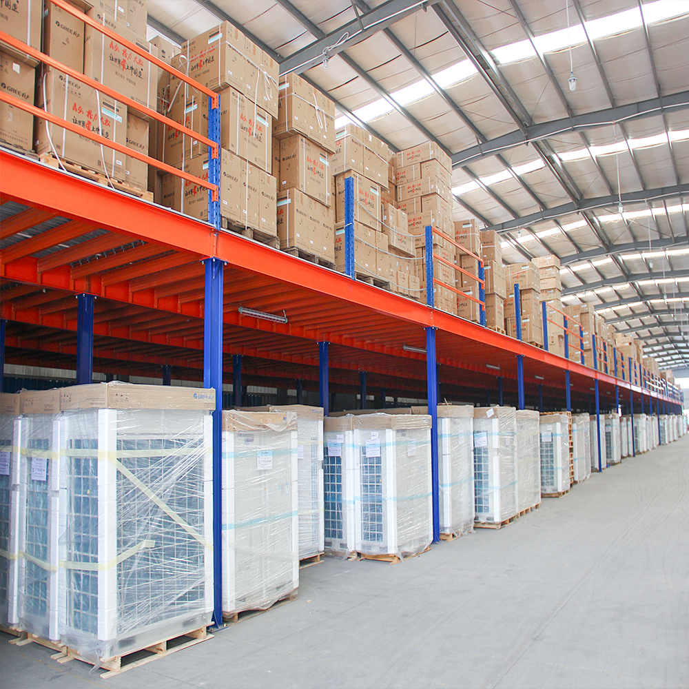 Factory Logistics Warehouse Metal Mezzanine Storage Floor Steel Structure Mezzanine Racking With Protective Rail