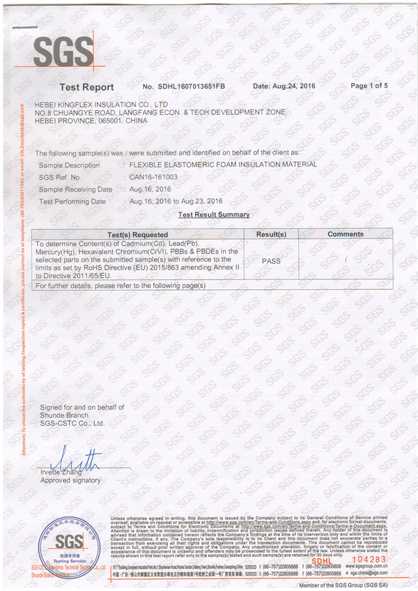 International standard compliance certificate