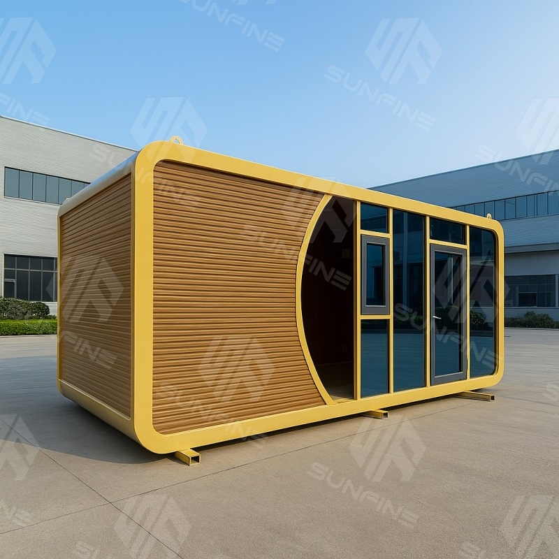 تصميم حديث أنيق منازل حاويات تفاح مسبقة الصنع وحدات قابلة للنقل للعيش
