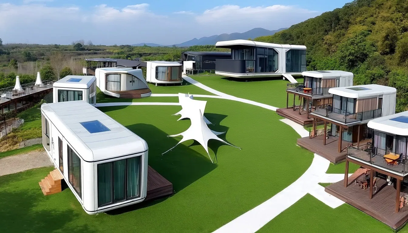 تصميم خارجي حصري بسيط متنقل منزلي مسبق الصنع ذكي لمساحة المنزل