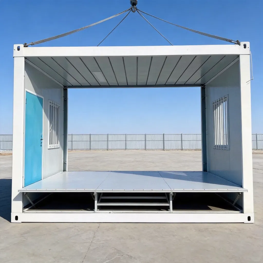 20FT منزل حاوية مسطحة مسبقة الصنع منزل وحدات لمكتب الموقع سكن العمال منزل