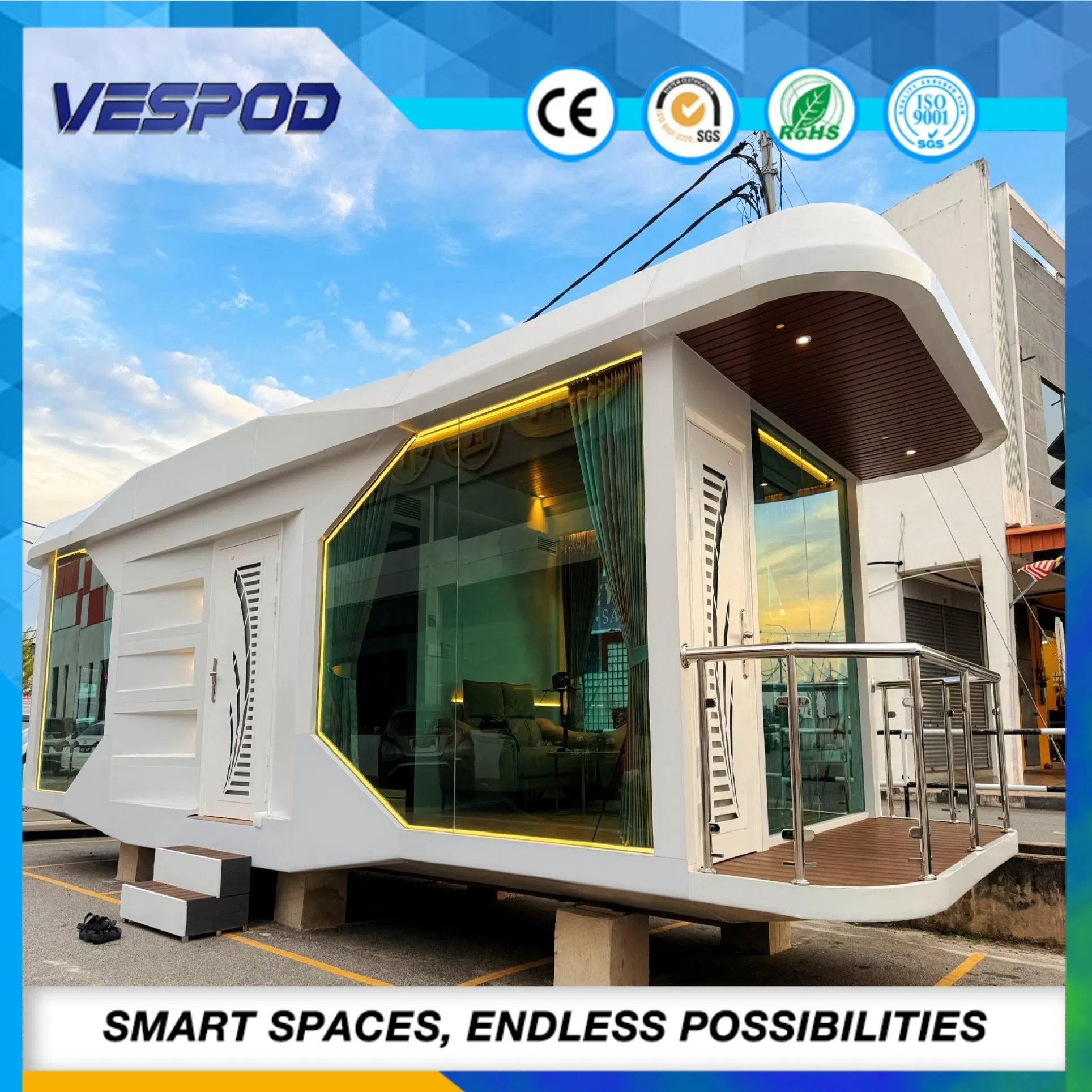منزل قابل للتوسع prefab للاستخدام في معسكرات المكاتب/وتطبيقات الملاجئ الطارئة