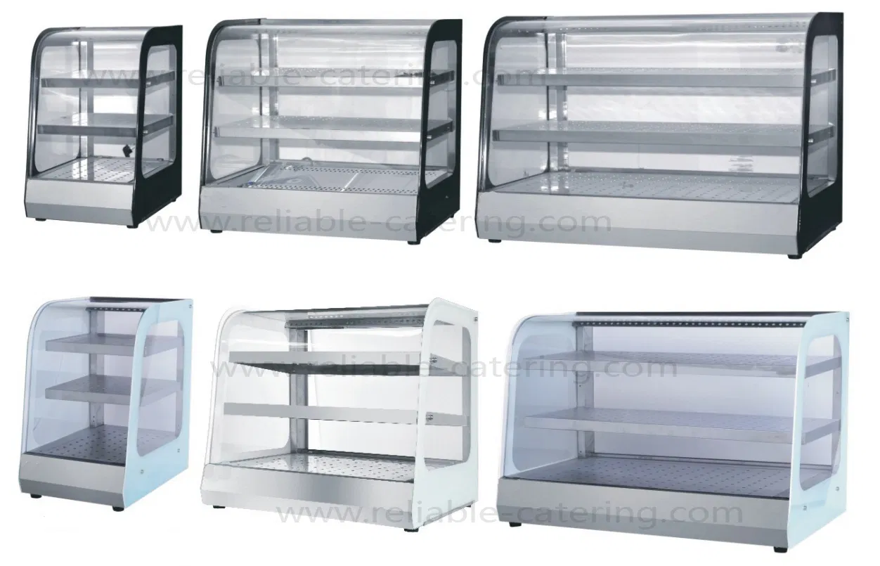 Glass Electric Food Display Warmer Showcase Dual-Zone Countertop Food Warmer with Stainless Steel Independent Temperature Controls for Fried Food Compatibility