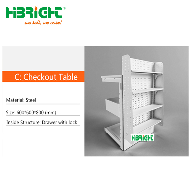 Convenience Store Quick Checkout Table Multifunctional Metal Cash Counter