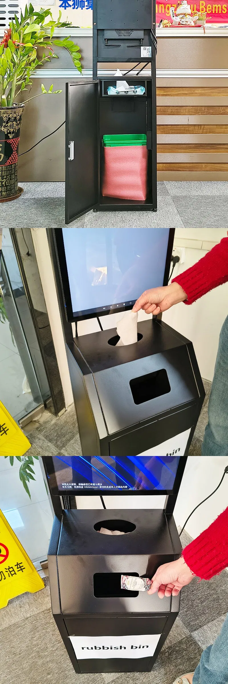 Advertising Player with Trash Can