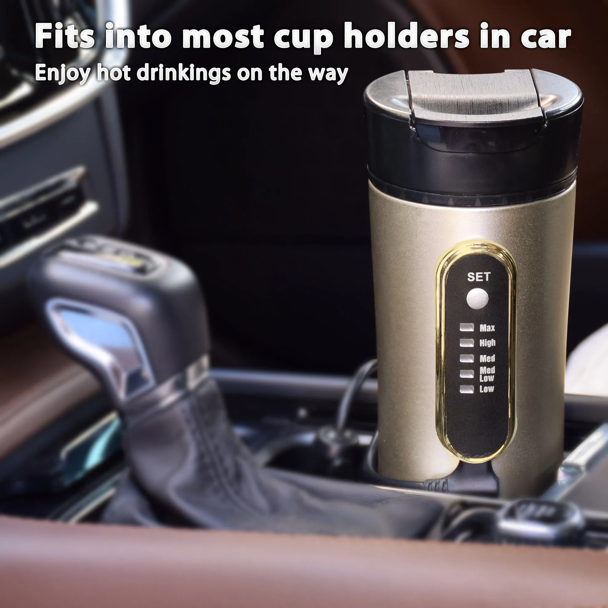 Car 12V Adapter USB Electric Mini Travel Kettle Stainless Steel Mugs